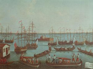 Edelmannen vissen in het Canal Orfano